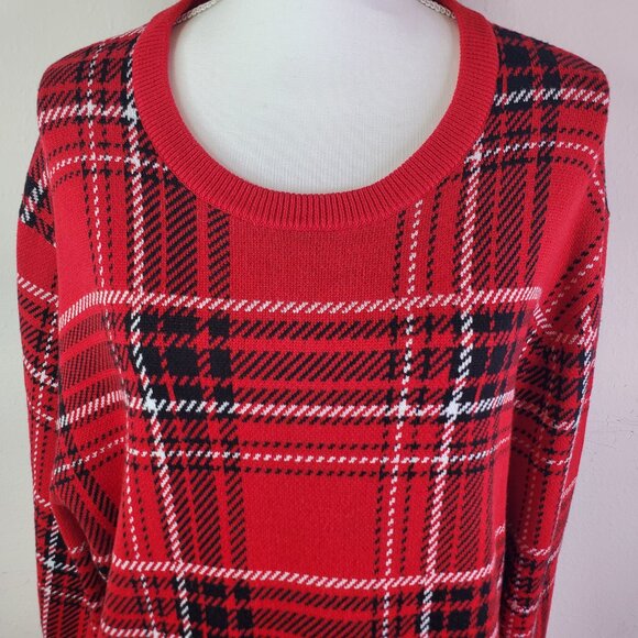 Charter Club Mens Red Plaid Holiday Pullover Sweater XXL - Picture 5 of 10